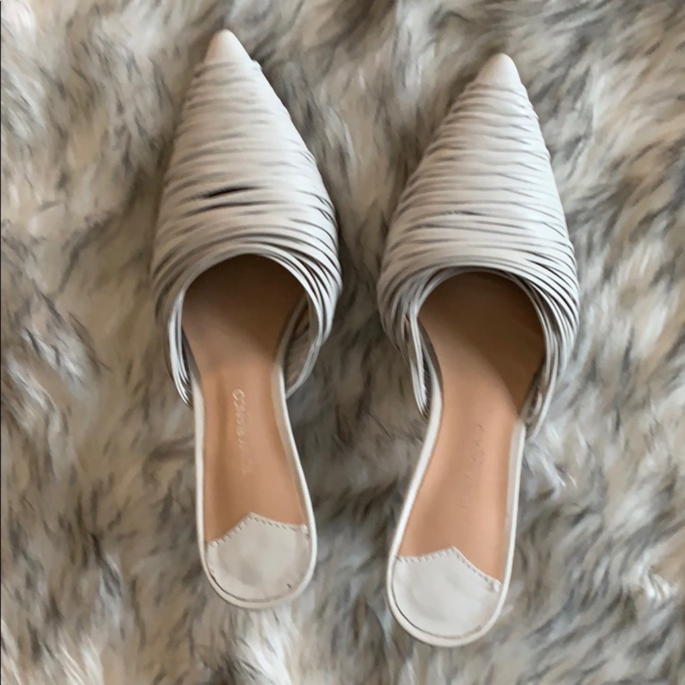 NWT Tony Bianco Erika white leather mules, 6